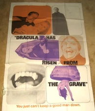 DRACULA HAS RISEN FROM THE GRAVE '68 - HAMMER GOTH HORROR  UNUSED 3  SHEET  !