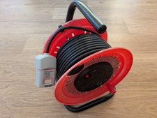 JoJo 2 Socket, 25 Metre, 13 Amp Extension Lead Reel with PowerBreaker RCD Plug