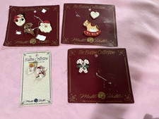 VTG NEW Mill Hill 8 Christmas Buttons Hand Made Ceramic H22