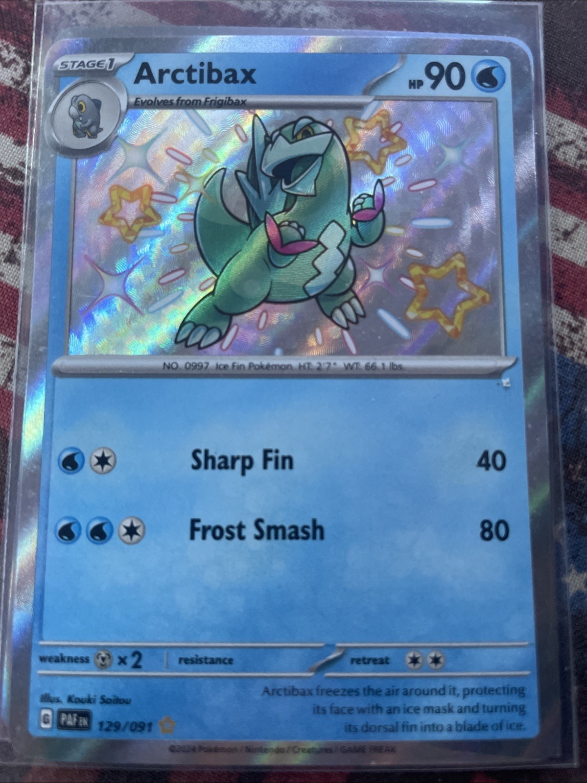The Pokémon Company Arctibax 129/091 SV: Paldean Fates Shiny Rare Holo Eng