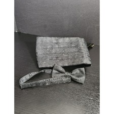 Mel Howard Paisley Black Cummerbund Bow Tie Set Tuxedo Formal Accessories