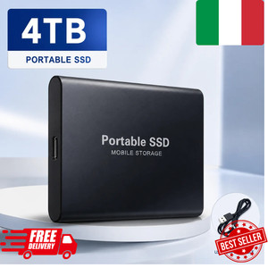 Disco Rigido Esterno SSD Portatile Da 4TB, USB Type-C ad Alta Velocita