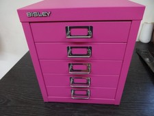 Rare Bisley 12 Series Multidrawer 5 Drawer Desktop Filing Cabinet Hot Pink