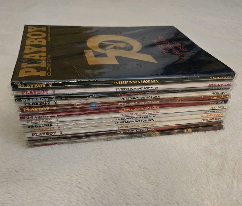 Playboy Magazine 2004 FULL YEAR SET (12 Issues) • LIKE NEW in Plastic • Complete
