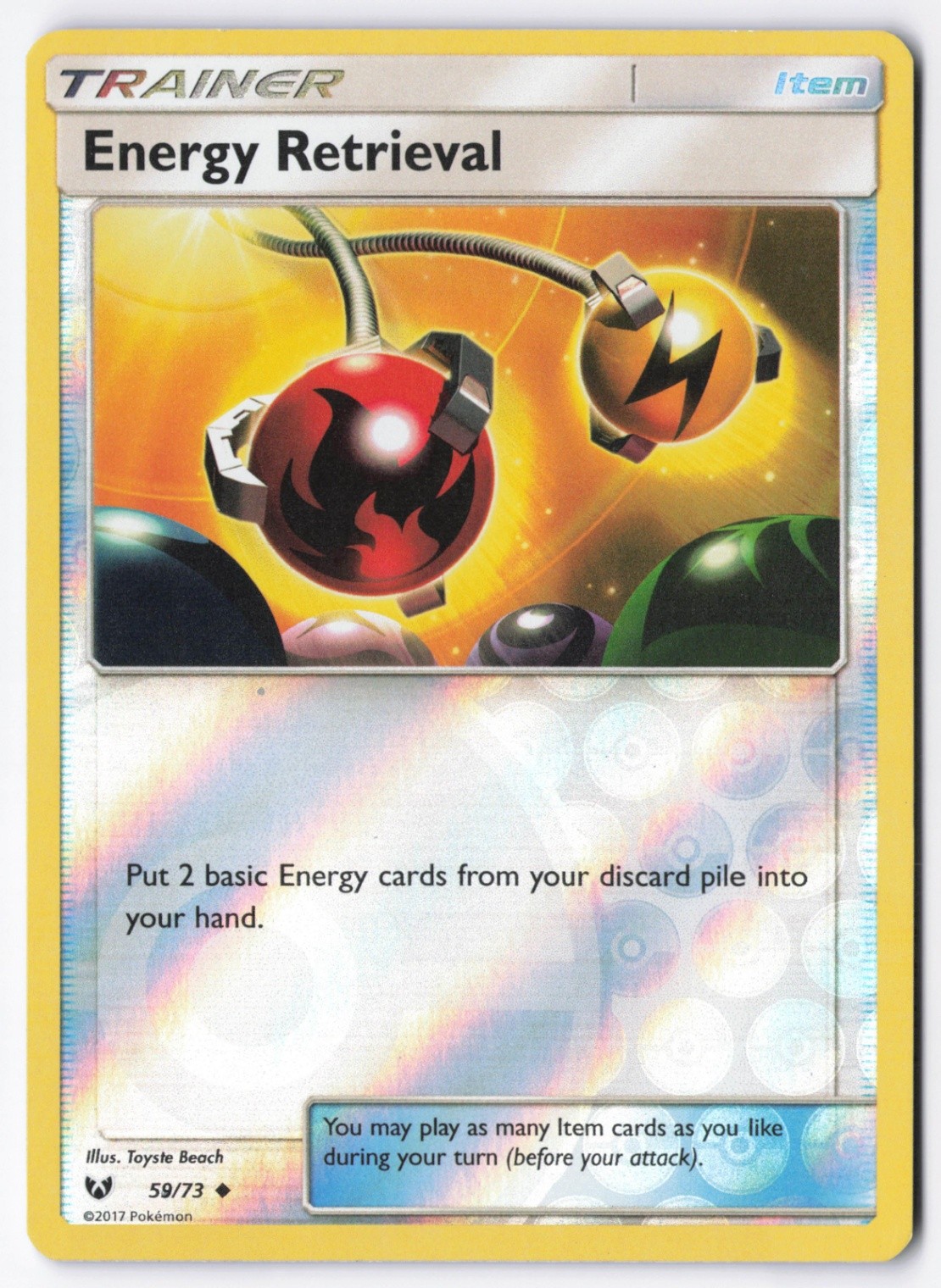 Energy Retrieval Reverse Holofoil Uncommon Shining Legends 59/73 NM