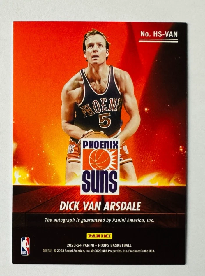 2023-24 Panini NBA Hoops Dick Van Arsdale AUTO Card Hot Signatures Suns Legend! - Image 2 of 3