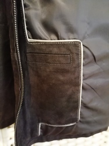 Balmain size XL brown brushed leather zip up jacket in good condition - Picture 10 of 15