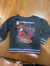 Disney Boys Marvel Spiderman Gray Long Sleeve Graphic Sweatshirt Size 5/6