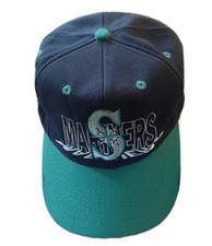 VTG Seattle Mariners Blue and Teal Snap Back Baseball Hat Made In The USA