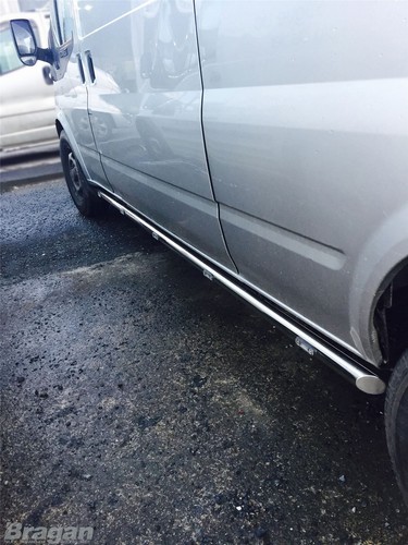 Side Bars To Fit Ford Transit MK7 2007-2014 LWB Van Stainless Steel Accessories - Picture 6 of 7