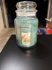 Yankee Candle BAHAMA BREEZE Large Jar 22 Oz Blue Housewarmer Wax - NEW