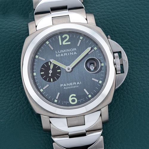 Panerai Luminor Marina Automatic 44mm Titanium Anthracite Dial SS Bracelet PAM91