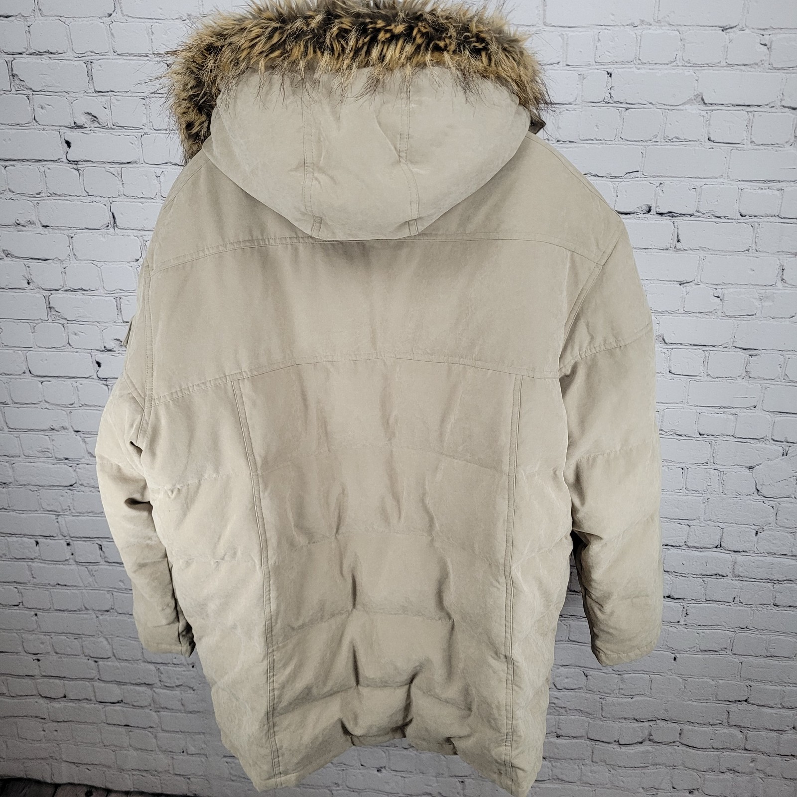 Consensus Beige Duck Down Feather Insulated Hoode… - image 2