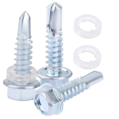 Hex Washer Head Sheet Metal Screws 14 x 1 Inch Roofing Wood Connect 200 PCS