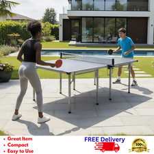Outdoor 3/4 Size Table Tennis Table Weatherproof Folding Ping Pong Dining Desk