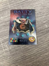 1999 TY Beanie Babies BBOC S3 WILD Teal Batty The Bat FOIL Card Mint