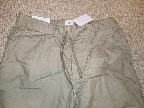 Mens Youth Boys Girls H&M Cargo Combat Beige Lightweight Trousers Size Small New - Picture 2 of 5
