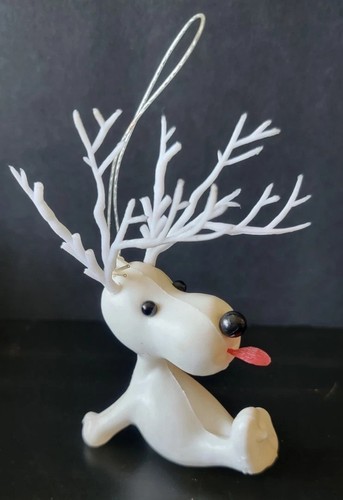 Vintage Peanuts Snoopy Kunststoff Blasform Weihnachtsschmuck Rentier Hund  - Bild 1 von 24