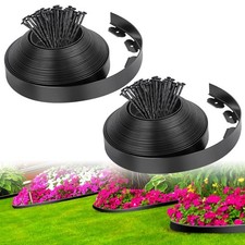 2-Inch x 66 FT Landscape Edging Border with 100 Spikes, No Dig Garden Border ...