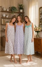 Women's Sleeveless Nightdress – Poly Cotton Vest Nightie Pyjama Sleep Shirt