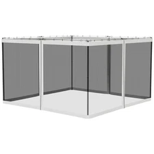 12' x 10' White Replacement Gazebo Sidewall with Zipper