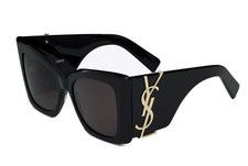 Saint Laurent SL M119 BLAZE-001 Black Gold YSL LOGO Cat Eye AUTHENTIC Sunglasses