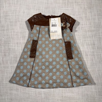 Little Angels By US Angels Polka For Dress Oatmeal 12M NWT $54