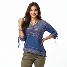 Sh594 Handloom COTTON slim size butterfly women embroidery Kurti shirt Top Nepal