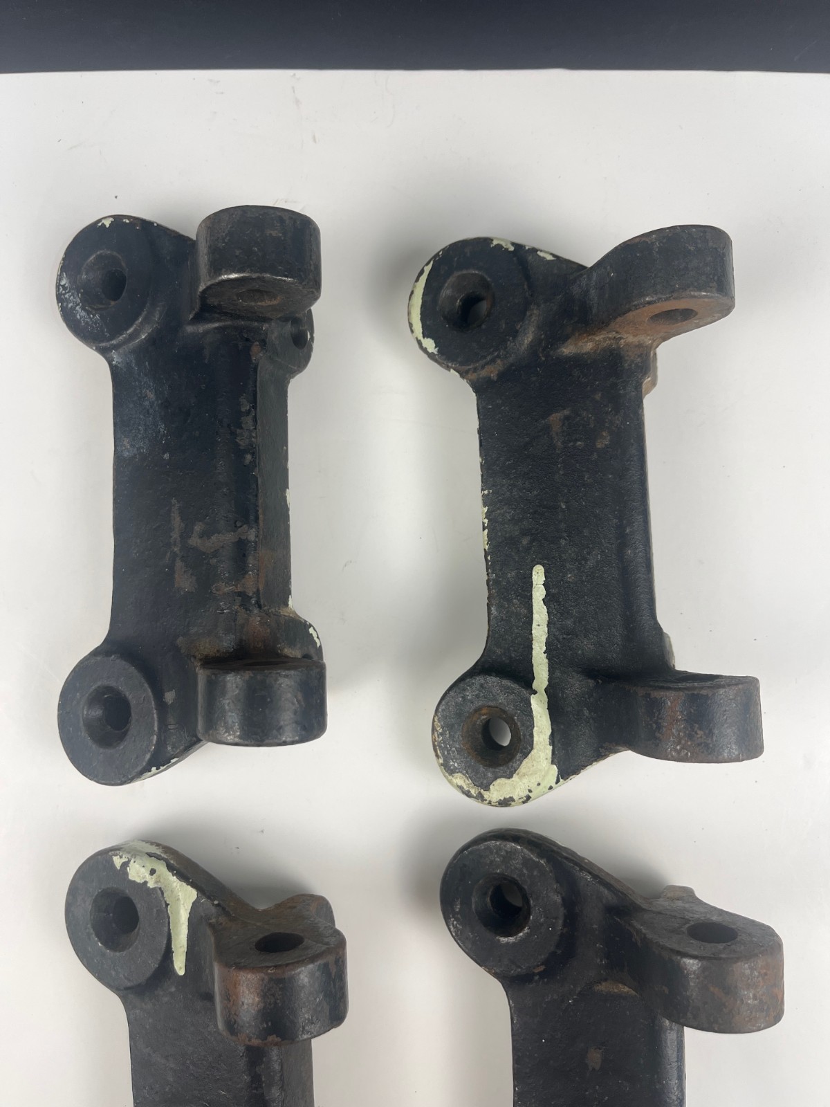 Antique Workbench Lab Table Kitchen Island Swing Stool Seat SET 4 BRACKETS IRON