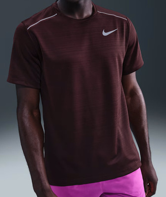 Nike Men's Miler Dri-FIT  Burgundy Crush SS Running Top (AJ7565-652)  M/L/XL/XXL