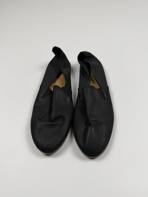 Lucky Brand Slip-on Flats Womens 7.5 Black Leather Shoes LP-CHARSA2 NWT