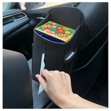 Car Tissue Box Holder, Seat Storage Hanging Bag Luxury Auto Accessory
