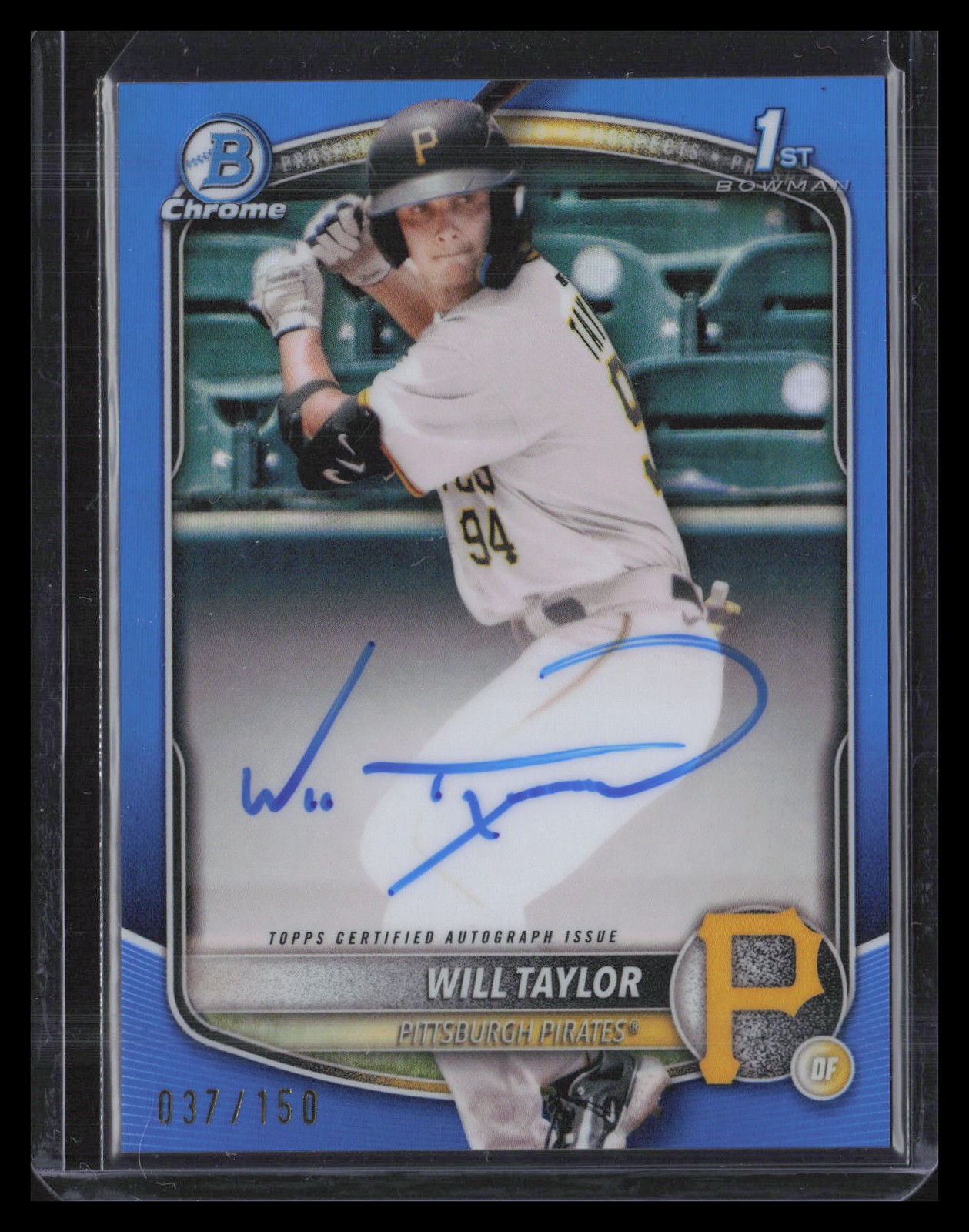2025 Bowman Chrome #CPA-WT Will Taylor Blue Refractor Autograph #/150