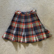 Vtg Bobbie Brooks 1970s Wool Plaid Mini A-Line Skirt Size 7 Schoolgirl Unionmade