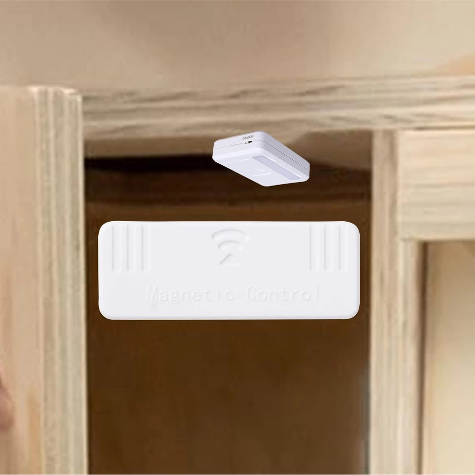 Paquete de 4 luces debajo del gabinete, sensor activado por puerta LED luces interiores del gabinete M... Foto 4 de 4