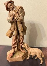 Fontanini Vintage Old Shepherd + Sheep Nativity  7.5” Scale Figurine 1986 Italy