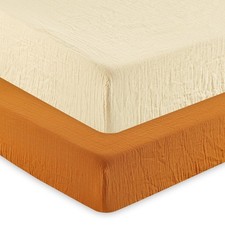 Muslin Crib Sheets for Boys Girls, 2 Pack 100 Cotton Soft Breathable Fitted ...