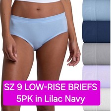 SZ 9 Fruit of the Loom SIGNATURE 360  LOW-RISE BRIEFS Lilac Navy 5PK Gift