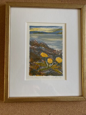32/200 LITHOGRAPHISCHER DRUCK STABILEISEN ORANGE BLUME WÄCHST AUF BANK von O STROP 90