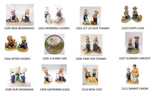 Home Interiors Homco Denim Days Figurine Color Photos Complete w/ Reference List