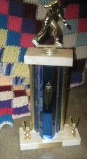 HORSESHOE TROPHY AWARD 14.5" TALL  marble Base