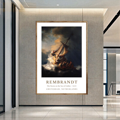 The Storm on the Sea of Galilee by Rembrandt 01  Reproduction Poster / Canvas