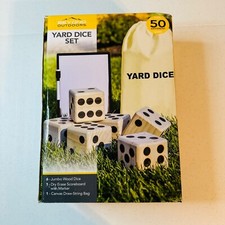 Large Wooden Yard Dice Set with bag and dry erase board Outdoor Games Family Fun