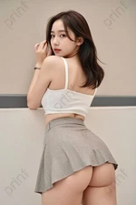 Asian Curvy Girl Model Photo Risque 4x6 Art Print A20734