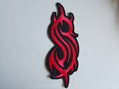 SLIPKNOT LOGO, SEW ON RED EMBROIDERED LARGE BACK PATCH