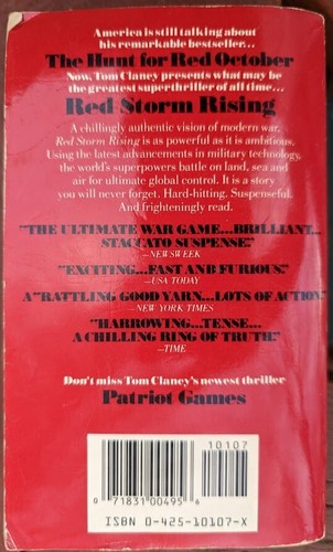 Red Storm Rising by Tom Clancy, 1987, Paperback - Picture 3 of 3