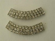 Vintage Three Row Rhinestone Shoe Clips Sparkly Jewelry for your Shoes