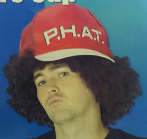 PHAT Afro Cap with Attached Brown Afro 