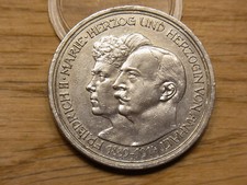 Alte Silbermünze 5 Mark 1914 Anhalt - Dessau. Selten !