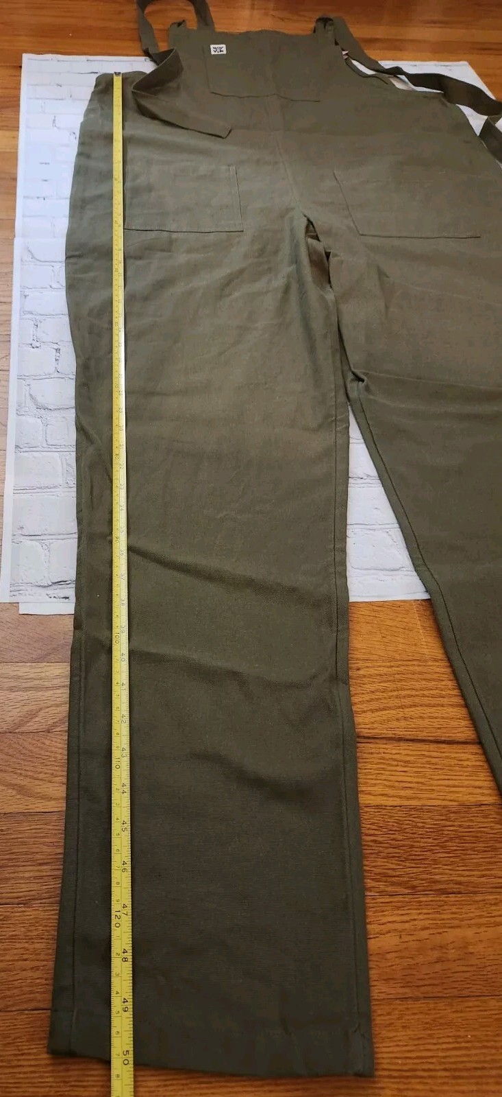 NWT Lucy & Yak Jumpsuit Original Dungarees Olive Green New 14 T Tall image 8